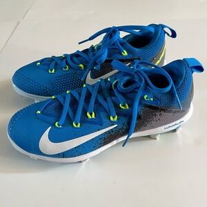 Nike BSBL Size 7 Men's VAPOR LUNARLON Blue White Gray Baseball Cleats